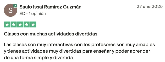 Student review screenshot from the Choco learning ecosystem