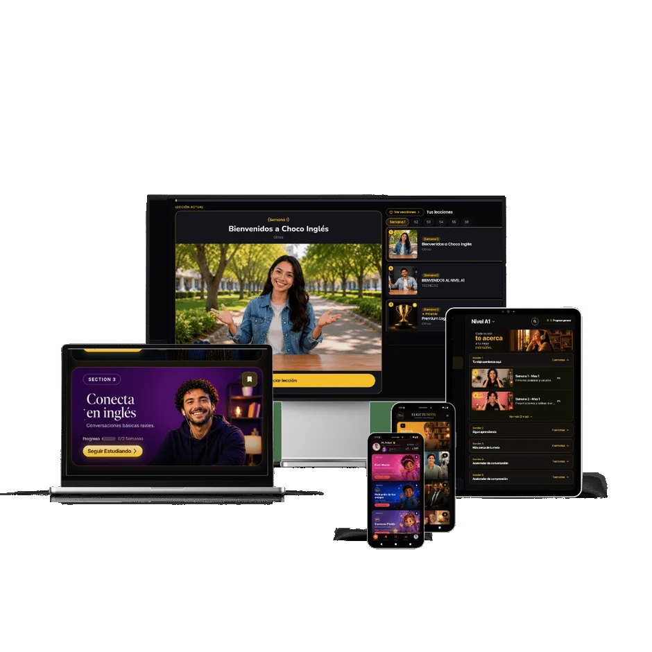Choco English learning platform across devices