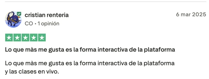 Student review screenshot from the Choco learning ecosystem