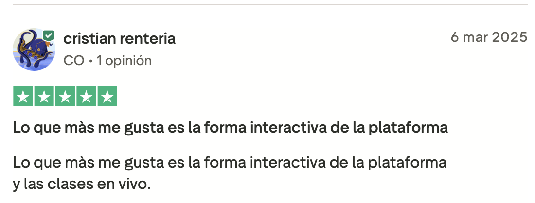 Toca para ampliar Reseña de estudiante 1