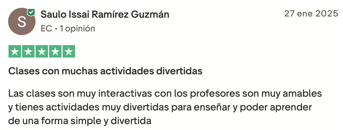 Toca para ampliar Reseña de estudiante 2